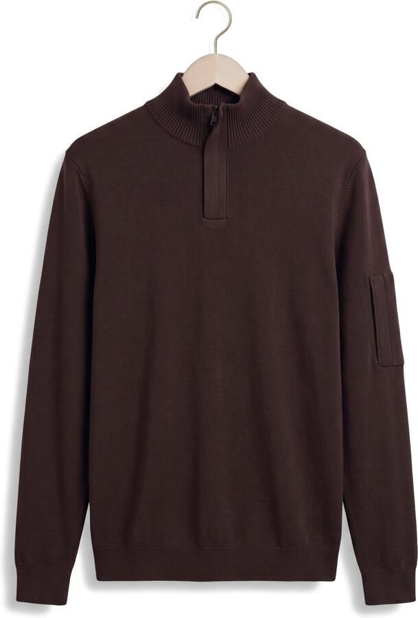 GENTI Heren Truien & Vesten Turtle Zip Ls Bruin - Foto 4