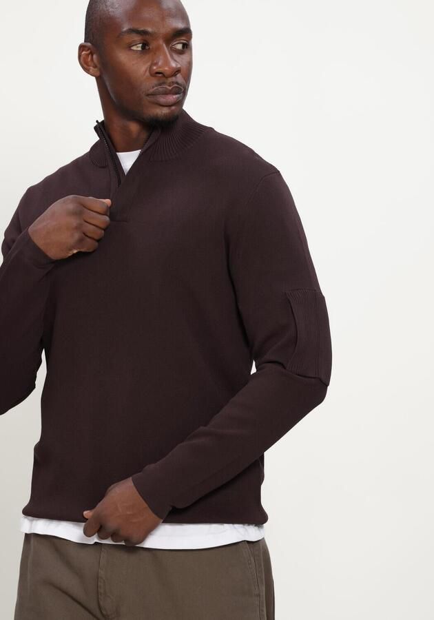 GENTI Heren Truien & Vesten Turtle Zip Ls Bruin - Foto 3
