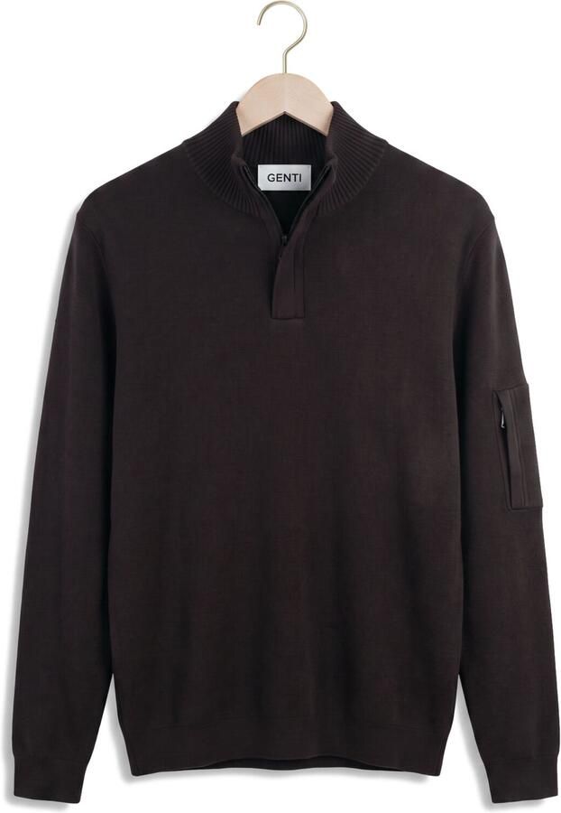 GENTI Heren Truien & Vesten Turtle Zip Ls Zwart - Foto 4