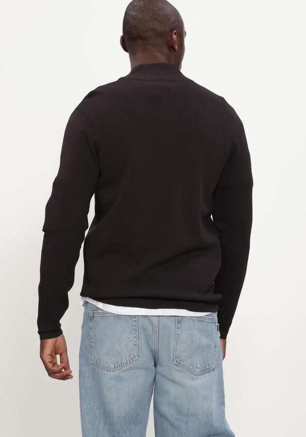 GENTI Heren Truien & Vesten Turtle Zip Ls Zwart - Foto 2
