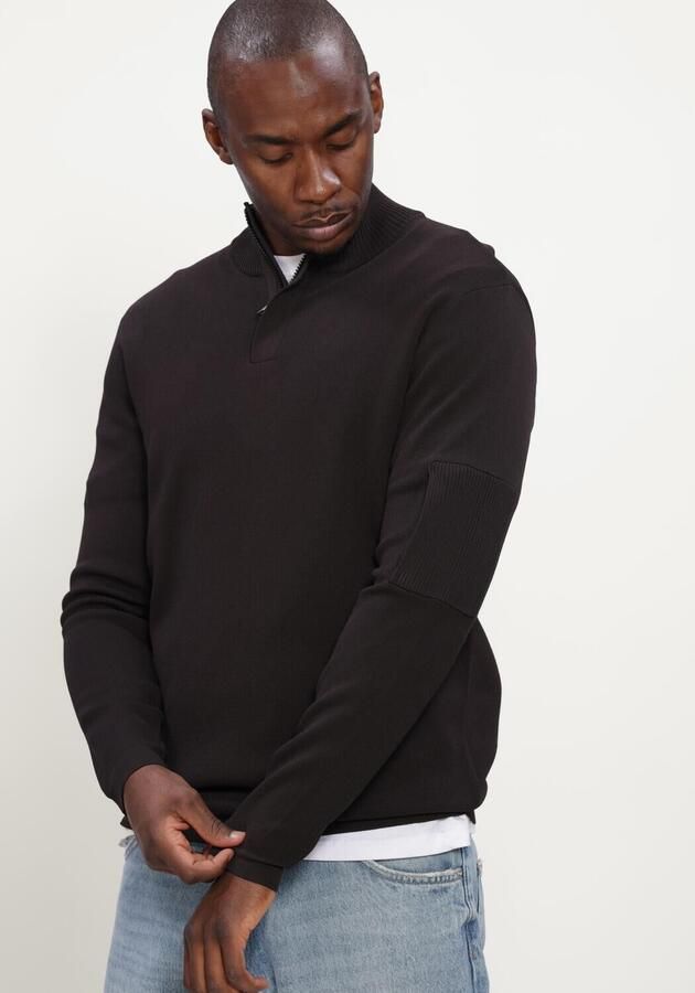GENTI Heren Truien & Vesten Turtle Zip Ls Zwart - Foto 3