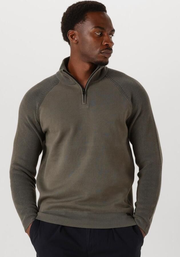 GENTI Heren Truien & Vesten Turtle Zip Olijf - Foto 4