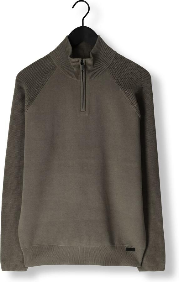 GENTI Heren Truien & Vesten Turtle Zip Olijf - Foto 3