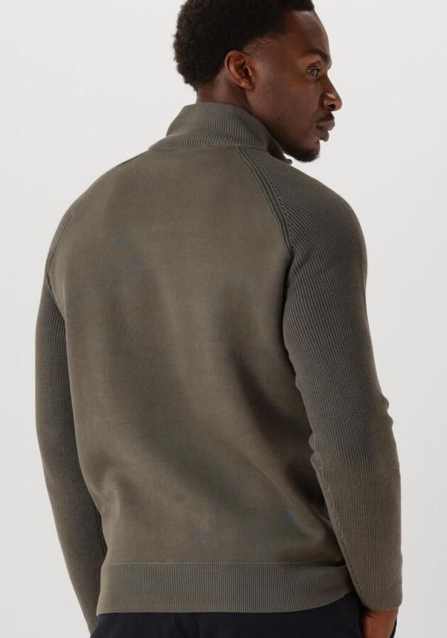 GENTI Heren Truien & Vesten Turtle Zip Olijf