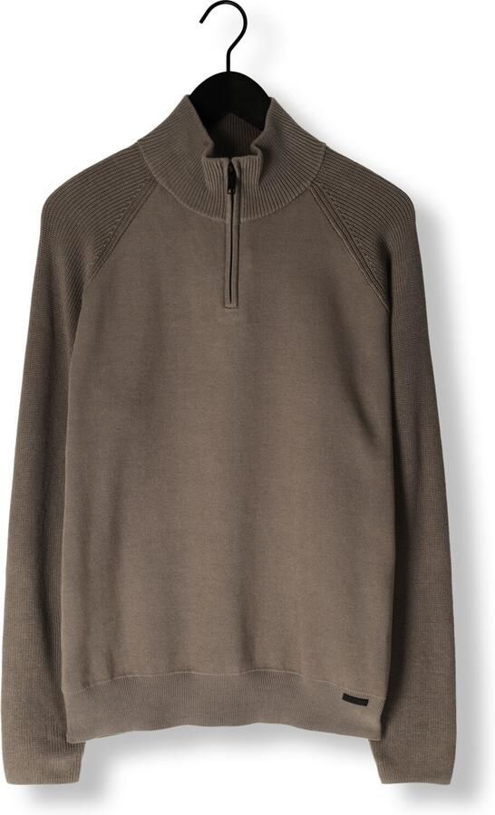 GENTI Heren Truien & Vesten Turtle Zip Taupe - Foto 3