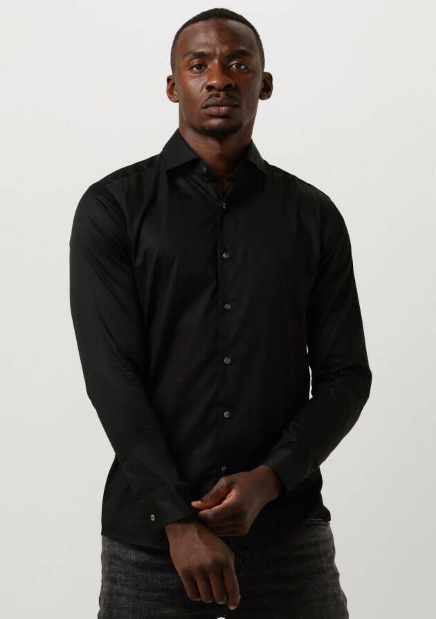 Genti Klassiek Herenoverhemd Zwart Black Heren