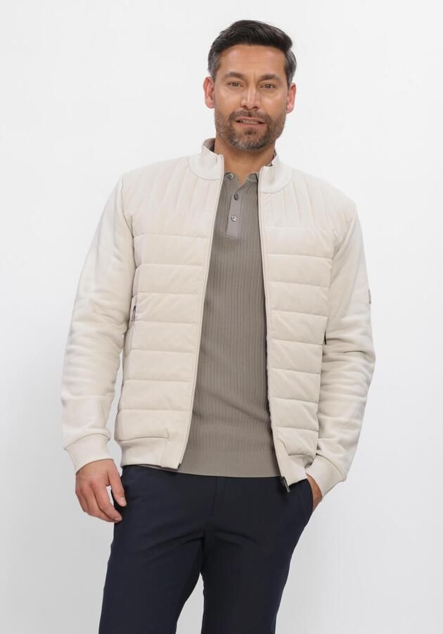 GENTILUOMO Heren Jassen Cardigan Material Mix Beige