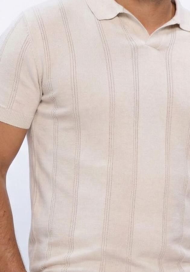 GENTILUOMO Heren Polo's & T-shirts Polo No Buttons Ss Beige - Foto 5