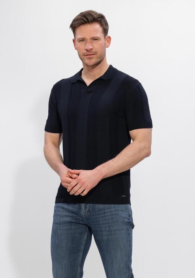 GENTILUOMO Heren Polo's & T-shirts Polo No Buttons Ss Donkerblauw