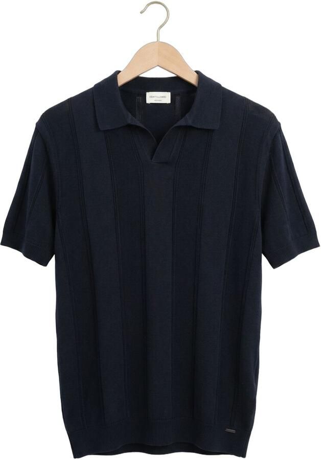 GENTILUOMO Heren Polo's & T-shirts Polo No Buttons Ss Donkerblauw - Foto 4