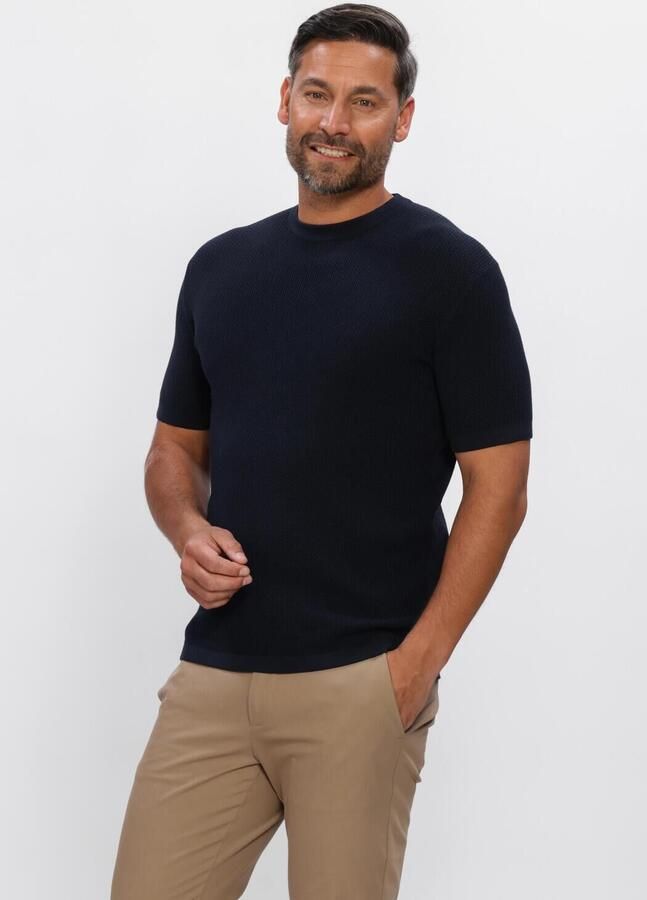 GENTILUOMO Heren Polo's & T-shirts Round Neck Ss Donkerblauw