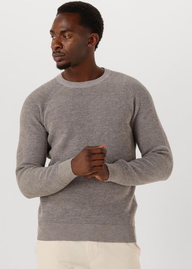 GENTILUOMO Heren Truien & Vesten Round Ls Raglan Taupe