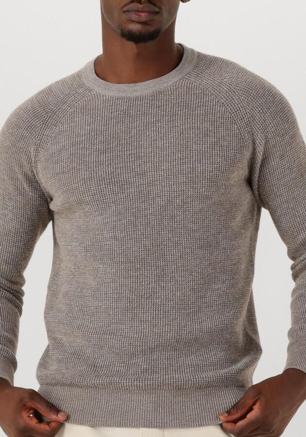 GENTILUOMO Heren Truien & Vesten Round Ls Raglan Taupe - Foto 3