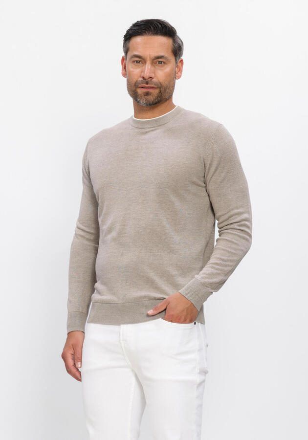 GENTILUOMO Heren Truien & Vesten Round Neck Ls Beige