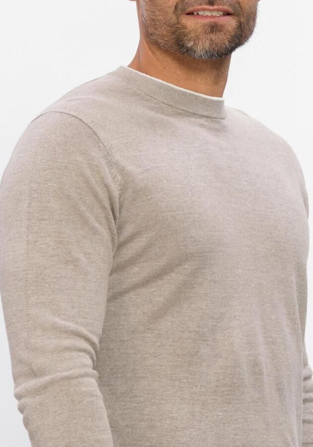 GENTILUOMO Heren Truien & Vesten Round Neck Ls Beige - Foto 2