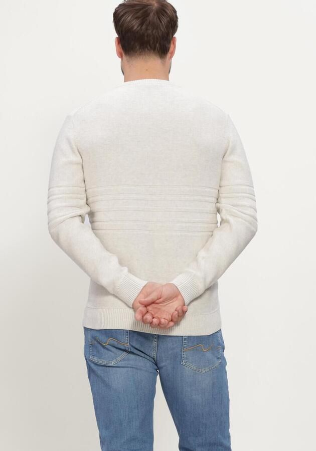 GENTILUOMO Heren Truien & Vesten Round Neck Ls Ecru - Foto 2