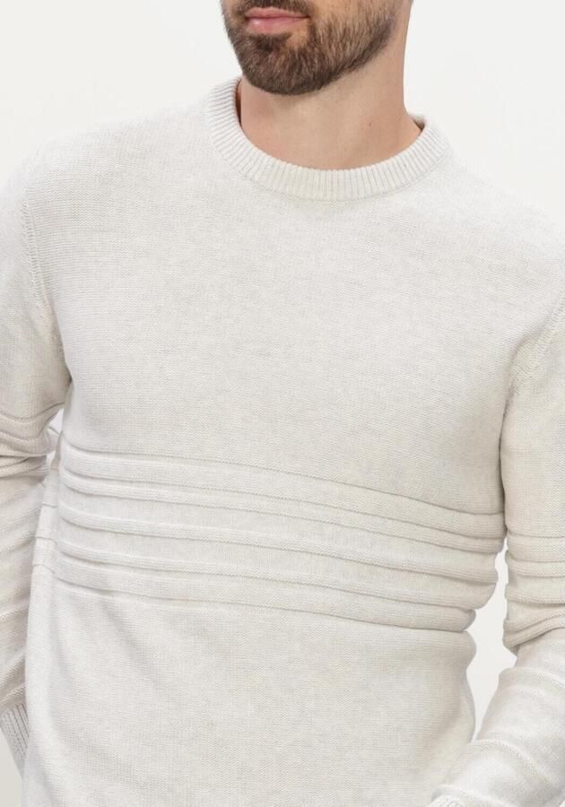 GENTILUOMO Heren Truien & Vesten Round Neck Ls Ecru - Foto 3