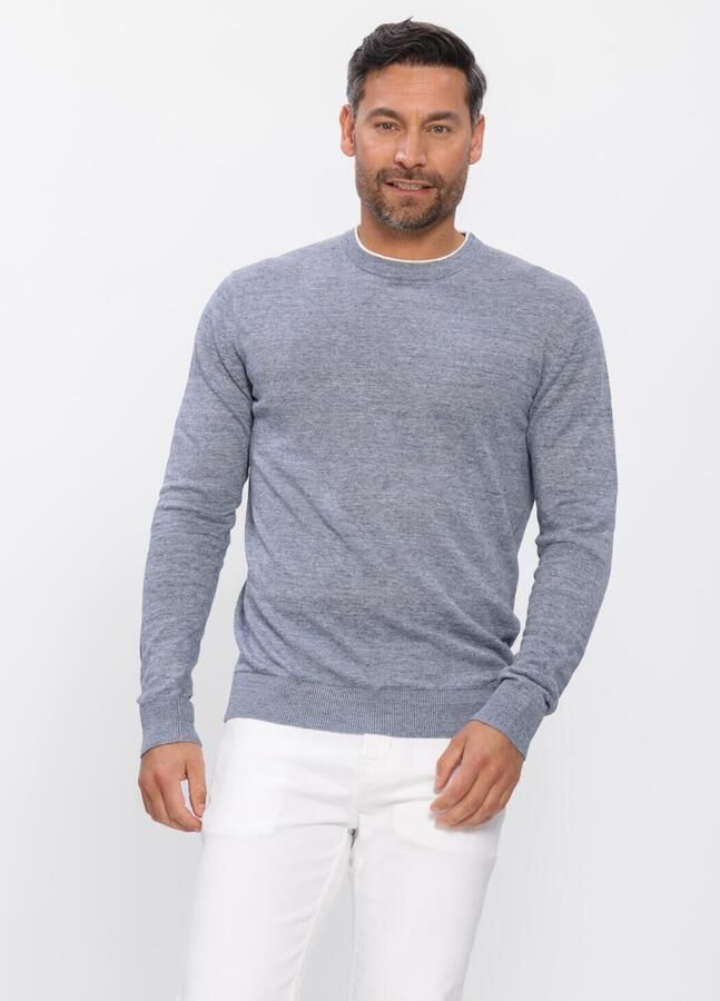 GENTILUOMO Heren Truien & Vesten Round Neck Ls Lichtblauw