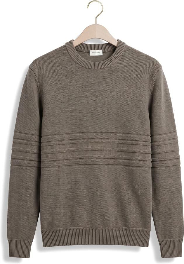 GENTILUOMO Heren Truien & Vesten Round Neck Ls Taupe - Foto 2