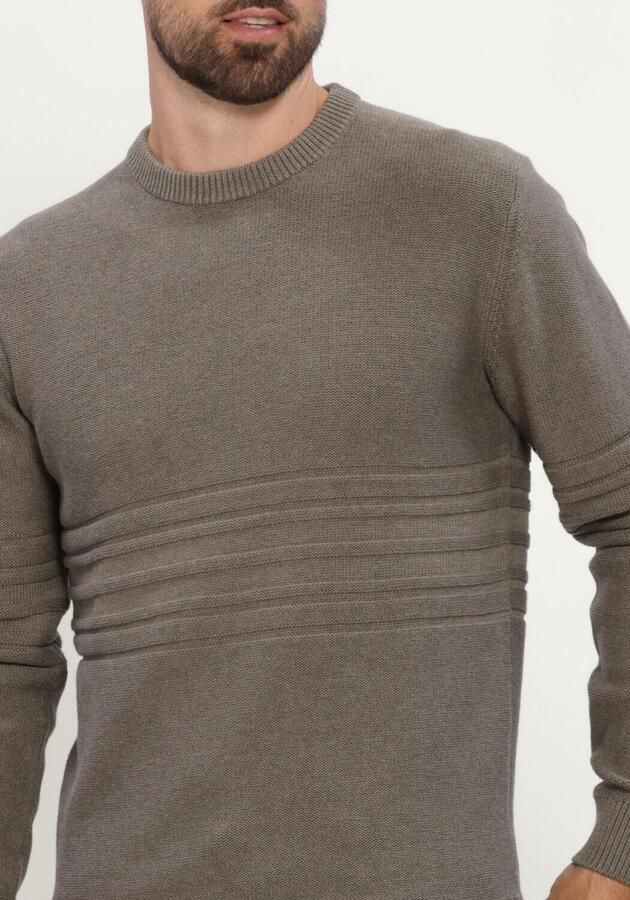GENTILUOMO Heren Truien & Vesten Round Neck Ls Taupe - Foto 4