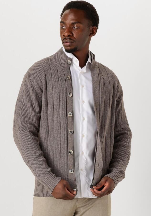 GENTILUOMO Heren Truien & Vesten Turtle Button+zip Ls Bruin