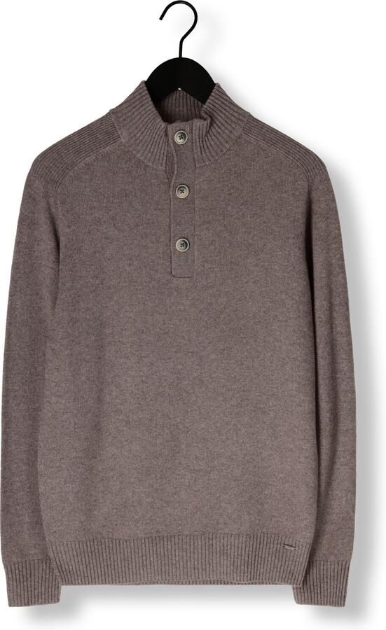 GENTILUOMO Heren Truien & Vesten Turtle Button+zip Ls Bruin - Foto 4