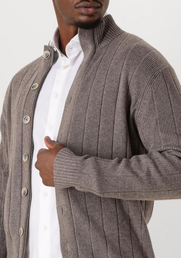 GENTILUOMO Heren Truien & Vesten Turtle Button+zip Ls Bruin - Foto 3