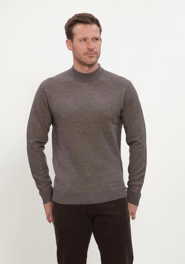 GENTILUOMO Heren Truien & Vesten Turtle Ls Taupe