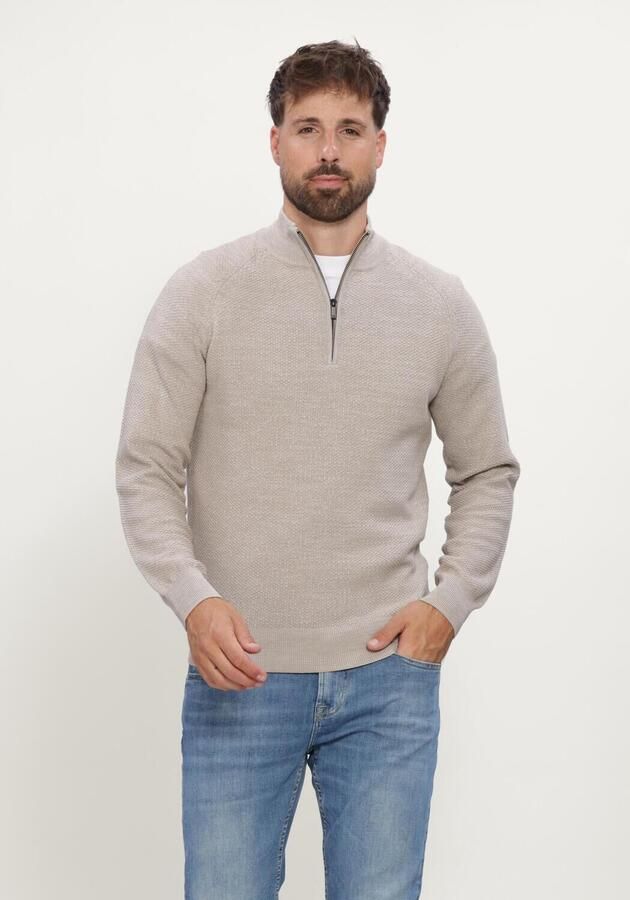 GENTILUOMO Heren Truien & Vesten Turtle Zip Ls Beige