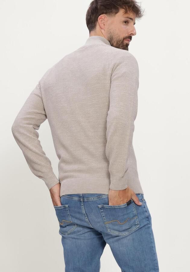 GENTILUOMO Heren Truien & Vesten Turtle Zip Ls Beige - Foto 3
