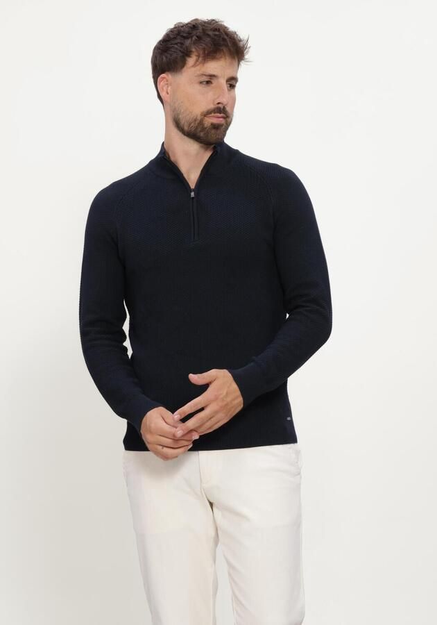 GENTILUOMO Heren Truien & Vesten Turtle Zip Ls Donkerblauw