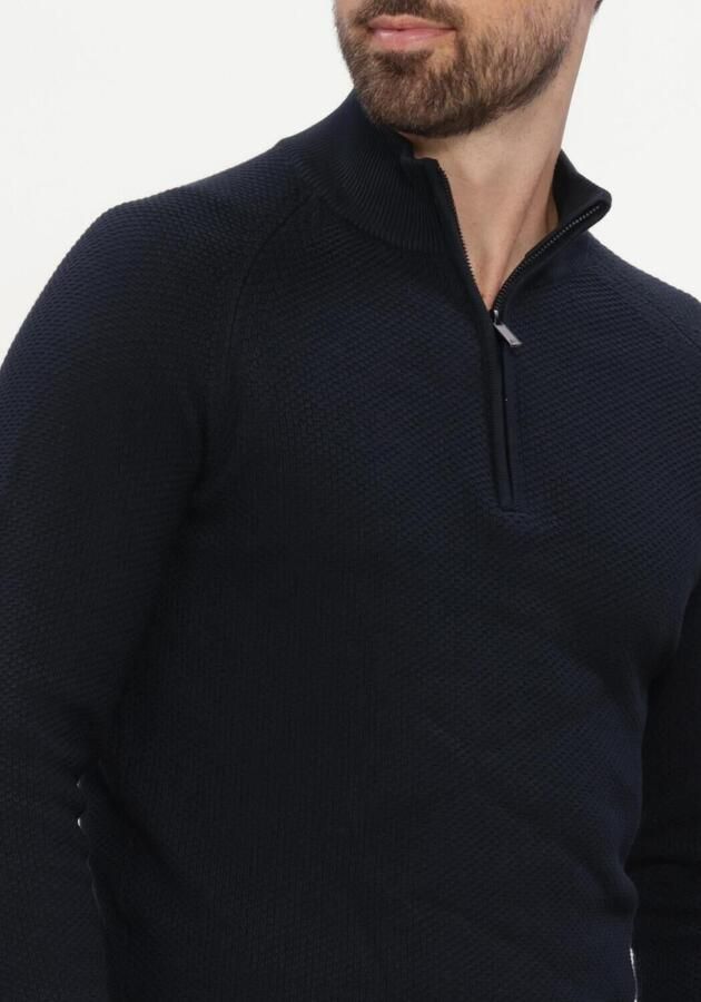 GENTILUOMO Heren Truien & Vesten Turtle Zip Ls Donkerblauw - Foto 3