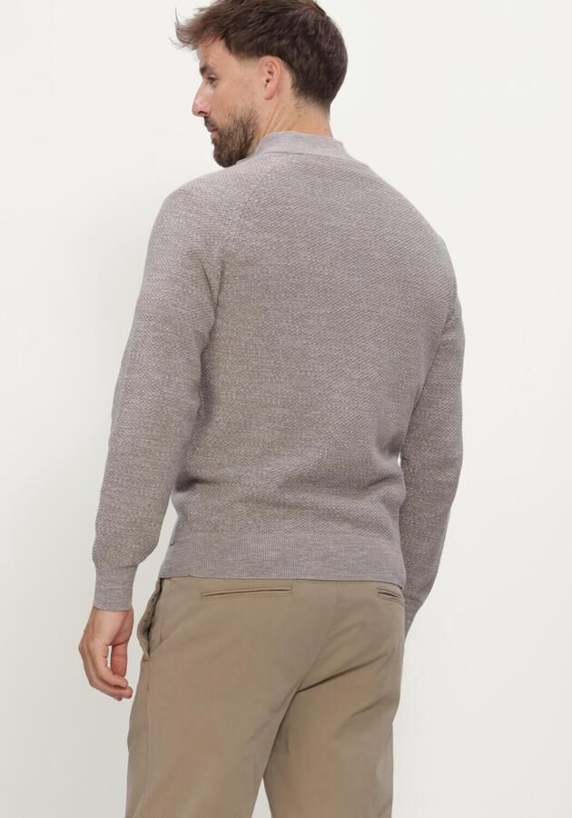GENTILUOMO Heren Truien & Vesten Turtle Zip Ls Taupe - Foto 2