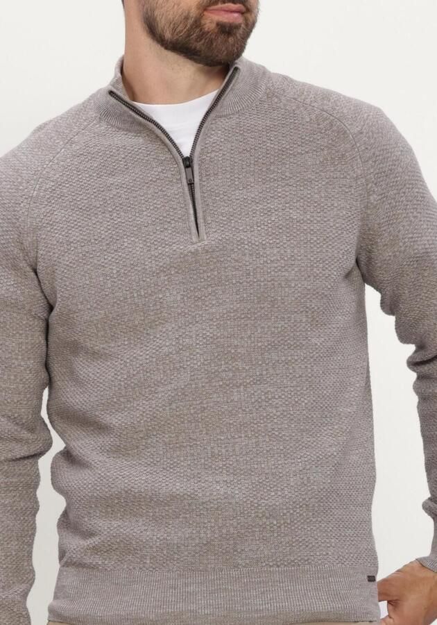 GENTILUOMO Heren Truien & Vesten Turtle Zip Ls Taupe - Foto 3