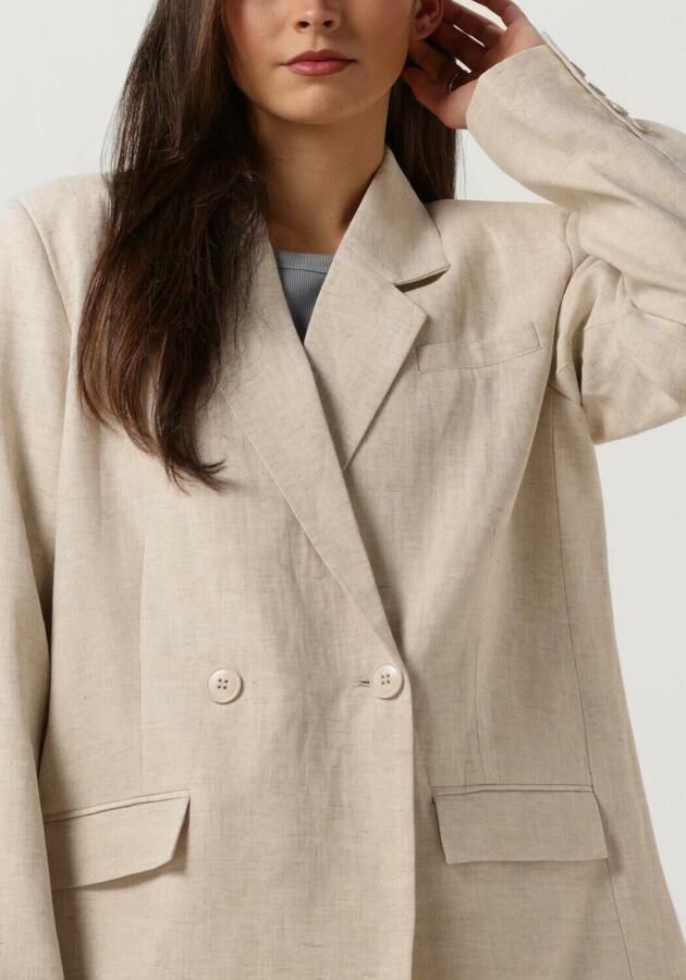 Gestuz Linnen Blazer Elegant Stijlvol Veelzijdig Beige Dames - Foto 3