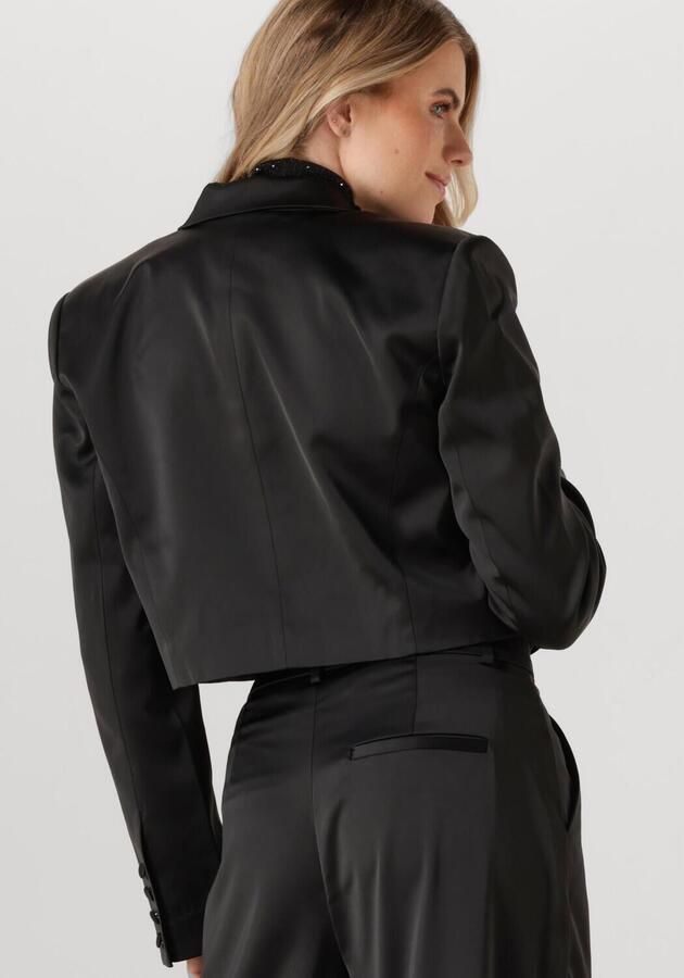 Gestuz Korte Zwarte Blazer met Brede Kraag Black Dames - Foto 2