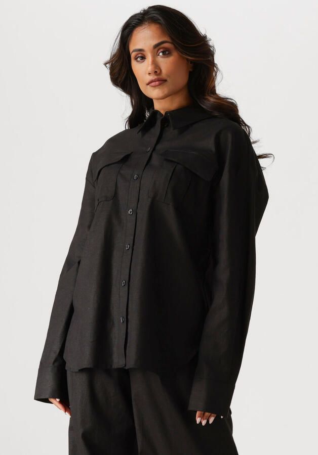 Gestuz Zwarte Linnen Blouse voor Vrouwen Black Dames - Foto 4