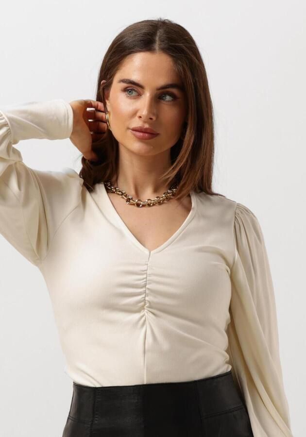 GESTUZ Dames Blouses Rifagz V-neck Blouse Beige - Foto 4