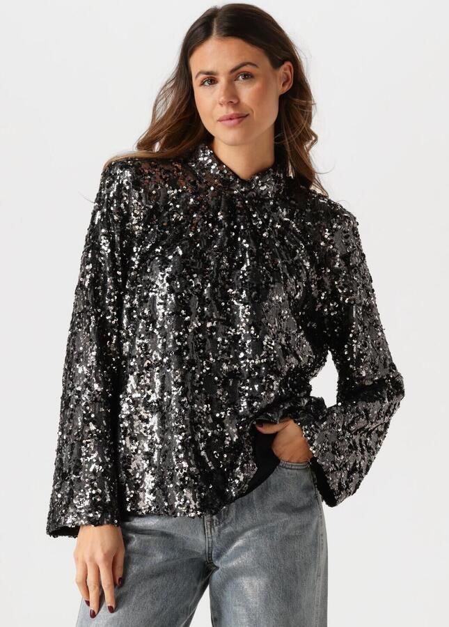 Gestuz Zwarte Pailletten Blouse voor Vrouwen Black Dames - Foto 4