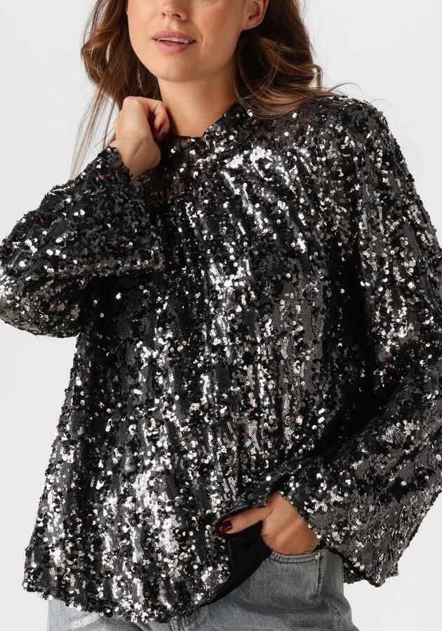 Gestuz Zwarte Pailletten Blouse voor Vrouwen Black Dames - Foto 2