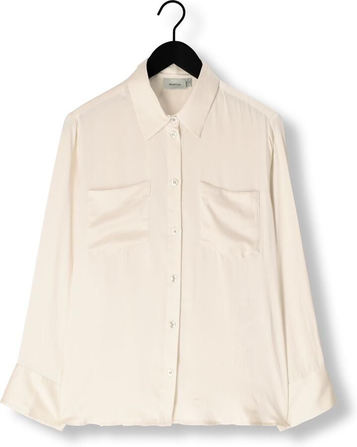 Gestuz Witte Zijden Shirt Veelzijdig en Elegant Beige Dames
