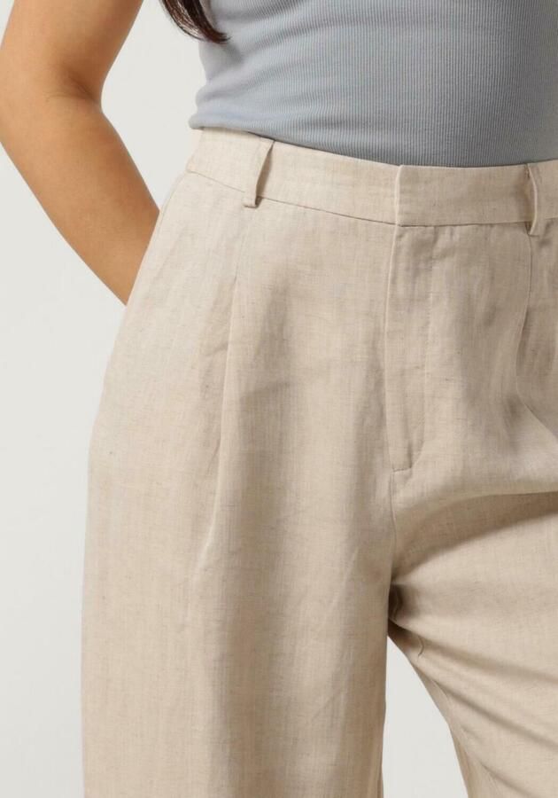 Gestuz Lichte Zandkleurige Broek met Hoge Taille Beige Dames - Foto 2