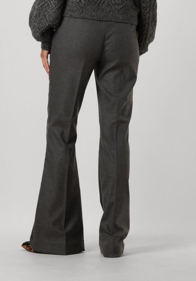 Gestuz Hoge Taille Flared Broek Donkergrijs Melange Gray Dames