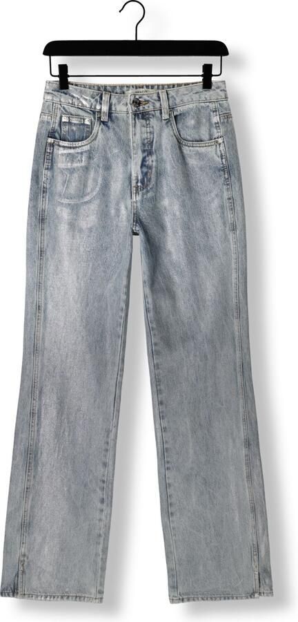 Gestuz Metallic Straight-Leg Jeans Coated Blue Wash Blue Dames - Foto 2