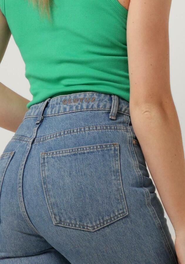 Gestuz Ruimvallende high-waisted mom jeans Blauw Dames