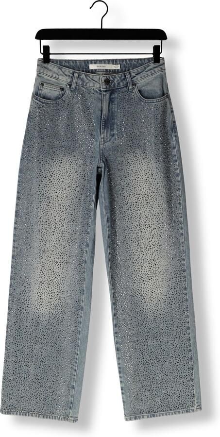 Gestuz Blauwe Straight Leg Jeans met Strass Steentjes Blue Dames - Foto 3