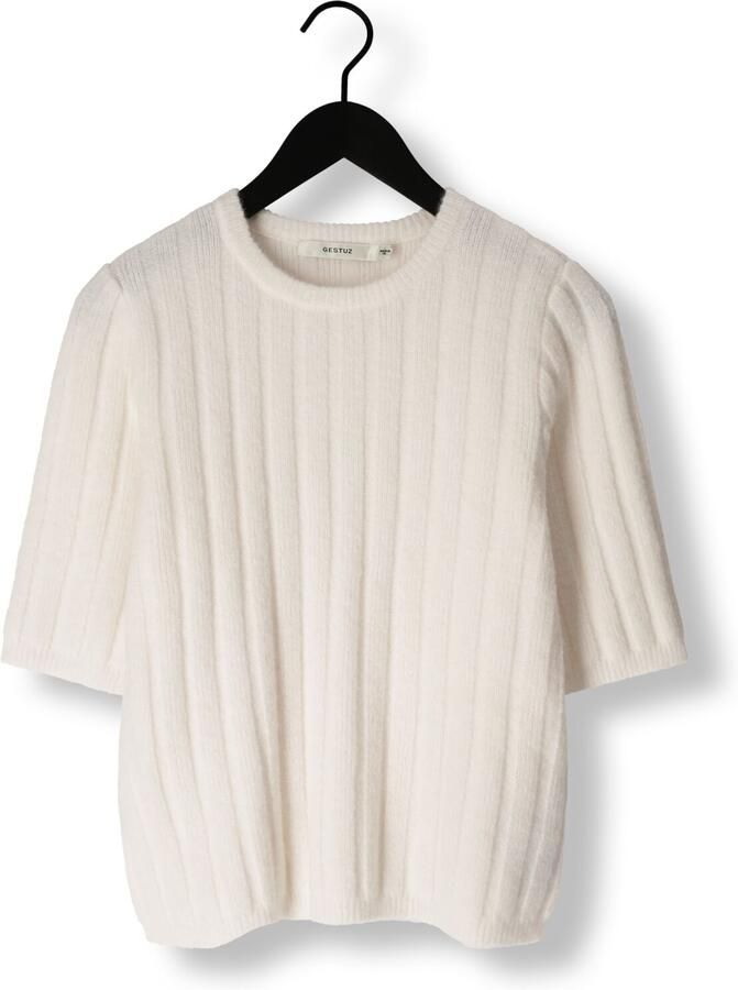 Gestuz Offwhite Alphagz Korte Pullover Trui White Dames