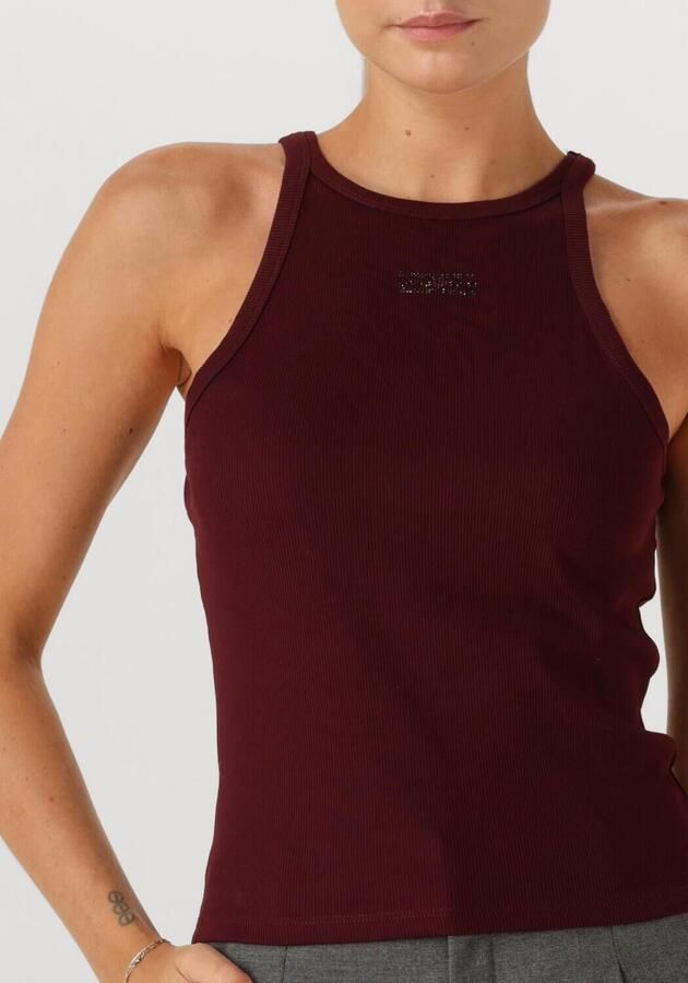 GESTUZ Dames Tops & T-shirts Gzdrew Rhinstone Logo Tank Bordeaux