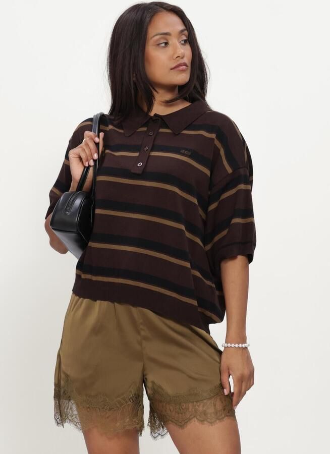 GESTUZ Dames Tops & T-shirts Gztaia Ss Polo Pullover Bruin