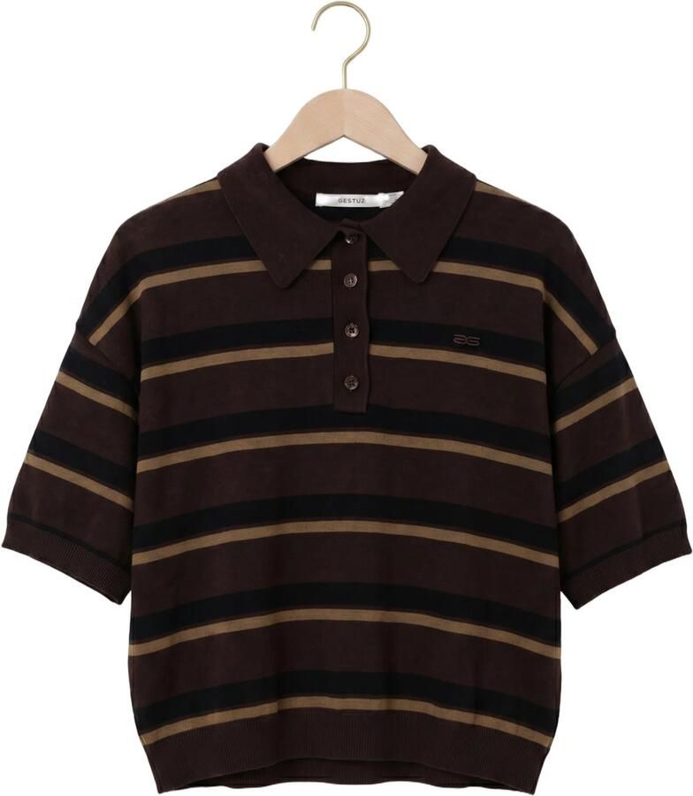 GESTUZ Dames Tops & T-shirts Gztaia Ss Polo Pullover Bruin - Foto 2